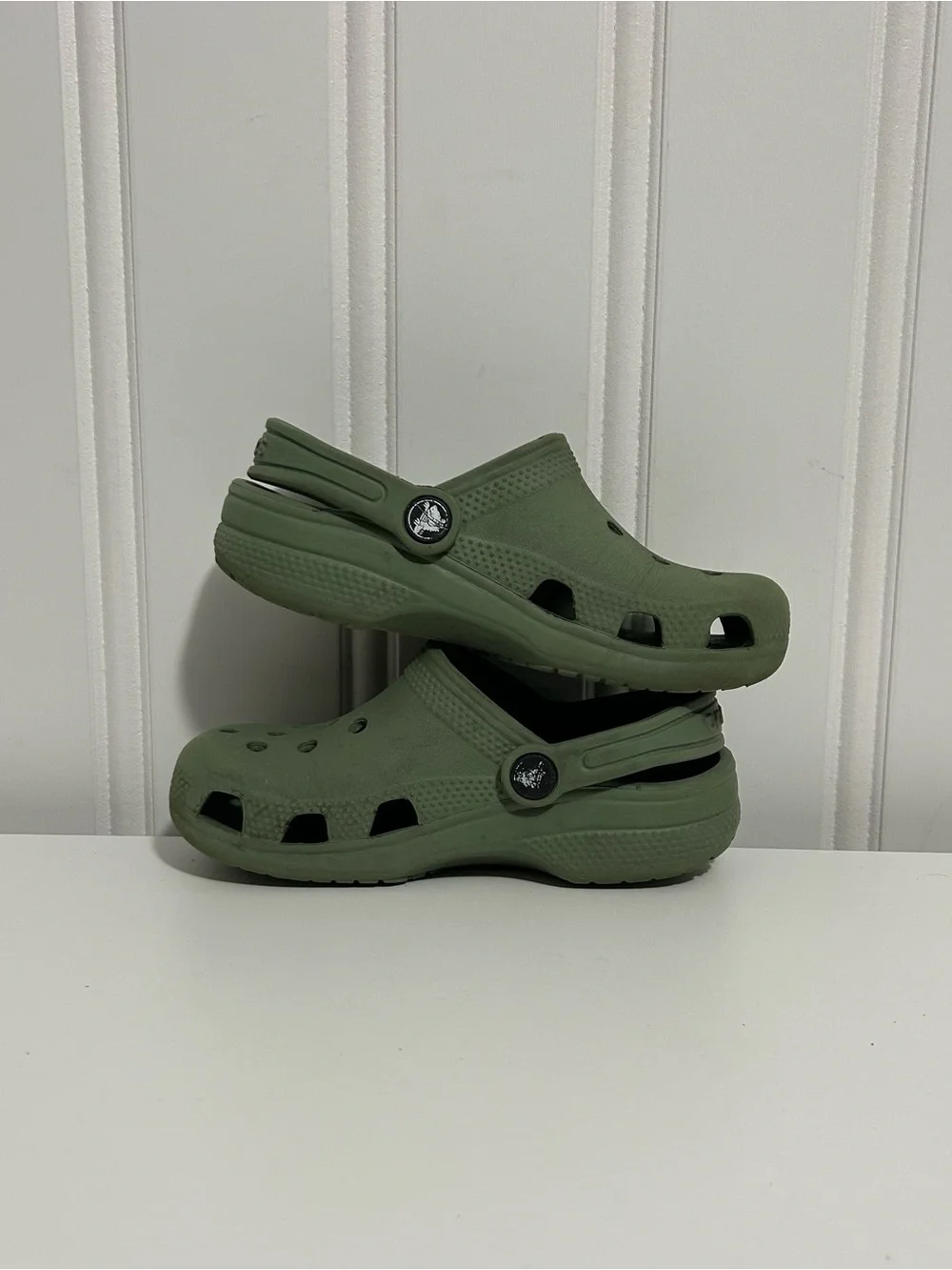 Crocs Kids Olive Green Slip-On Clog Shoes
